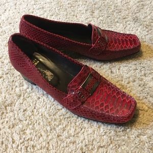 Stuart Weitzman Red Heeled Loafers Size 10